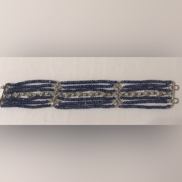Rare Vintage  Cathy Waterman Diamond Platinum Sapphire Bracelet - Picture 3 of 6